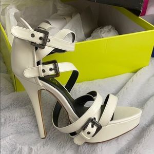 Paper Fox White Strappy Heels